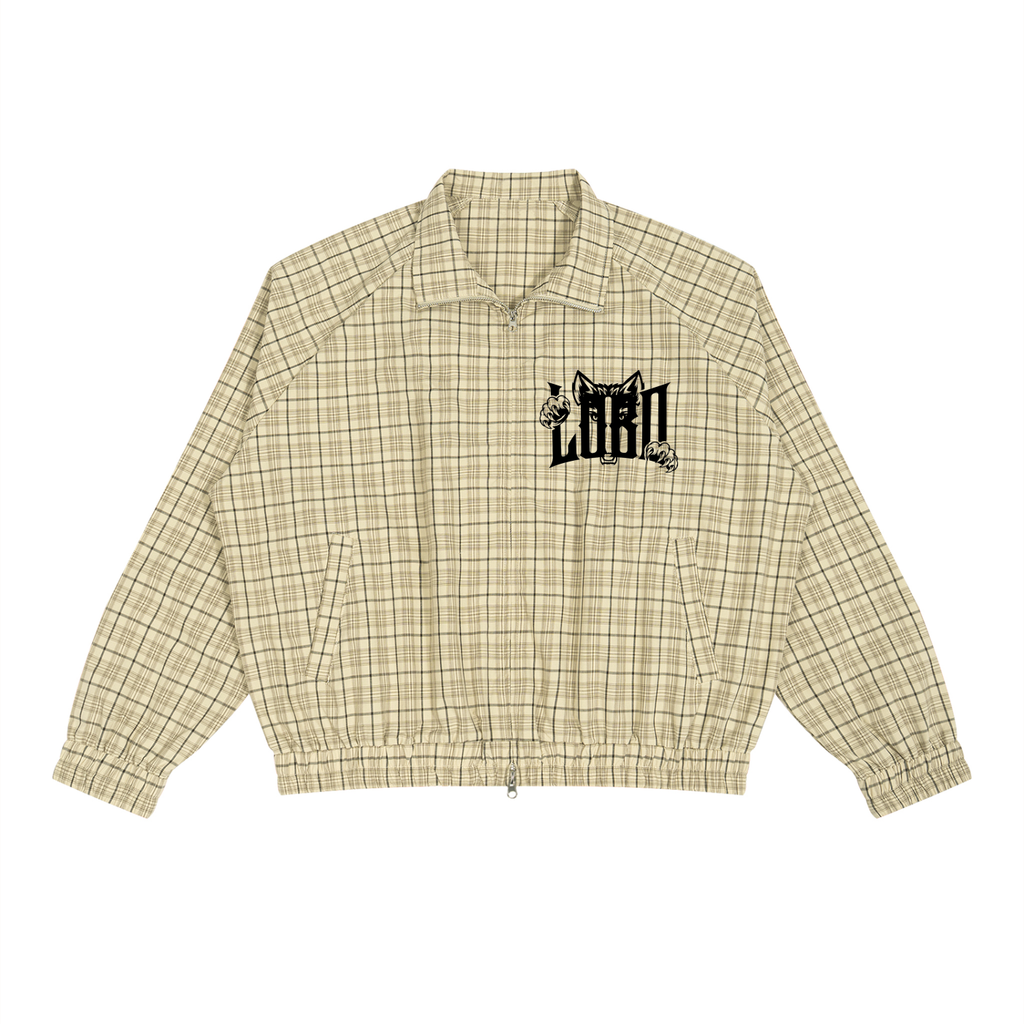 Plaid Full-Zip Track Jacket